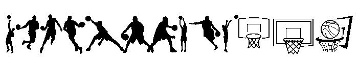 Basketball Silhouette Set Font UPPERCASE