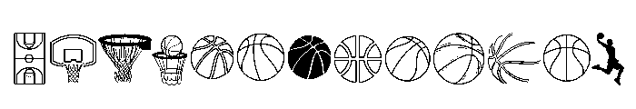 Basketball Silhouette Set Font UPPERCASE