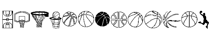 Basketball Silhouette Set Font LOWERCASE
