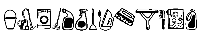 Bathroom Items Font UPPERCASE