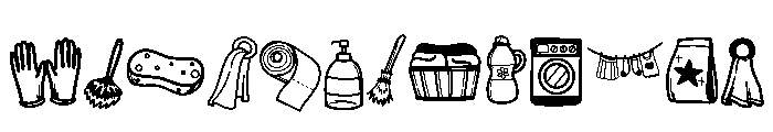 Bathroom Items Font UPPERCASE
