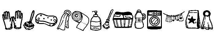Bathroom Items Font LOWERCASE