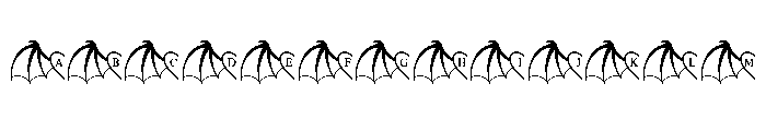 Batwing Heart Font UPPERCASE