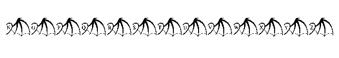 Batwing Heart Font LOWERCASE