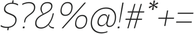 Barkanon Thin Italic otf (100) Font OTHER CHARS