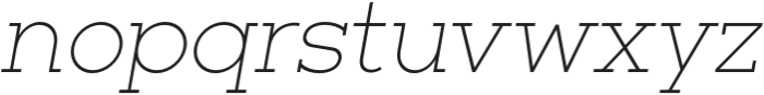 Barnic Slab Thin Italic otf (100) Font LOWERCASE