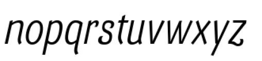 Barcis Condensed Regular Italic Font LOWERCASE