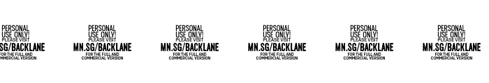 Backlane PERSONAL USE Regular Font OTHER CHARS