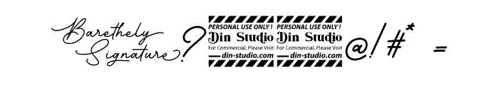 Barethelly Signature Personal U Font OTHER CHARS
