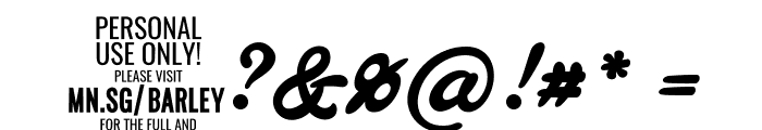 Barley Script PERSONAL USE Font OTHER CHARS