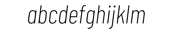 Barlow Condensed ExtraLight Italic Font LOWERCASE