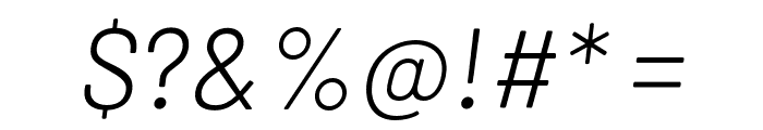 Barlow Light Italic Font OTHER CHARS