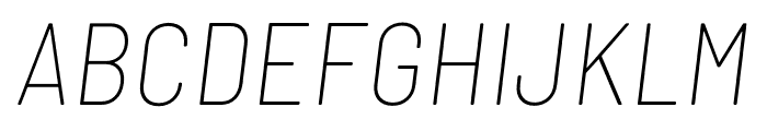 Barlow Semi Condensed Thin Italic Font UPPERCASE