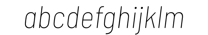 Barlow Semi Condensed Thin Italic Font LOWERCASE