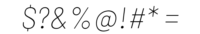 Barlow Thin Italic Font OTHER CHARS