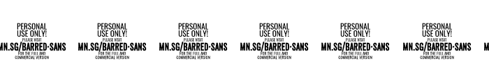 Barred Sans PERSONAL USE Regular Font OTHER CHARS