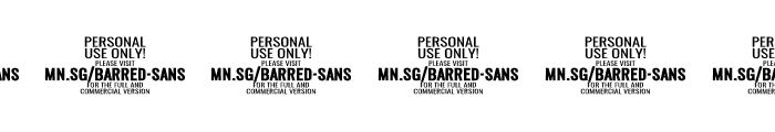Barred Sans Wide PERSONAL USE Regular Font OTHER CHARS