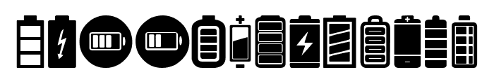 Battery Icons Font UPPERCASE