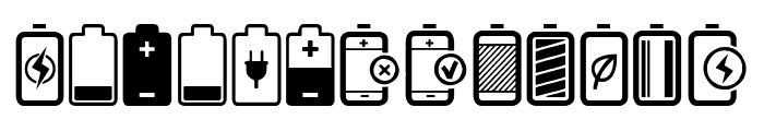Battery Icons Font LOWERCASE