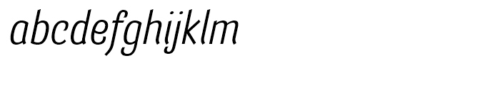 Barcis Condensed Regular Italic Font LOWERCASE