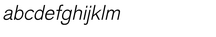Basic Commercial Light Italic Font LOWERCASE