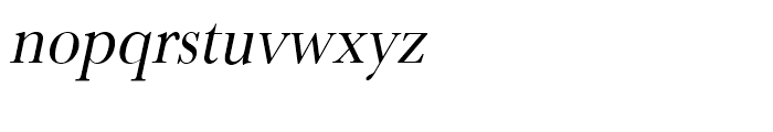 Baskerville Regular Extra Narrow Oblique Font LOWERCASE