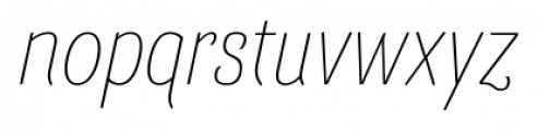 Barcis Cond Thin Italic Font LOWERCASE