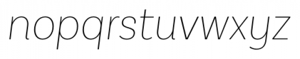 Basic Sans Narrow Thin Italic Font LOWERCASE