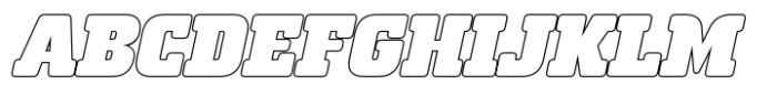 Bachote Italic Outline Font UPPERCASE