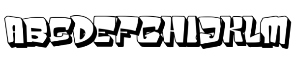 Badge Robo 3d Display Graffiti Shadow Font UPPERCASE