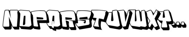 Badge Robo 3d Display Graffiti Shadow Font UPPERCASE