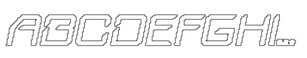 Bafline Pixel Outline Font UPPERCASE