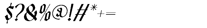 Bageshron Bold Slanted Font OTHER CHARS