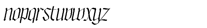 Bageshron Light Slanted Font LOWERCASE