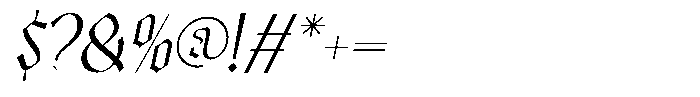Bageshron Regular Slanted Font OTHER CHARS