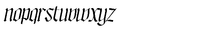 Bageshron Regular Slanted Font LOWERCASE