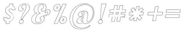 Bagilean Geliayditan Elegant Outline Italic Font OTHER CHARS