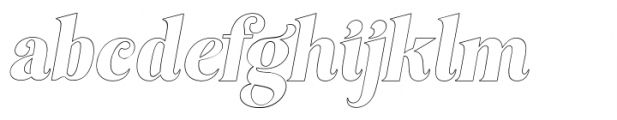 Bagilean Geliayditan Elegant Outline Italic Font LOWERCASE