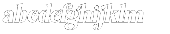 Bagilean Geliayditan Outline Italic Font LOWERCASE