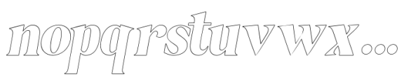 Bagilean Geliayditan Outline Italic Font LOWERCASE