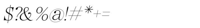 Bailsun Thin Italic Font OTHER CHARS