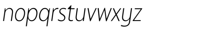 Balgin Extra Light Sm Condensed Italic Font LOWERCASE