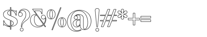 Balgino Display Outline Font OTHER CHARS