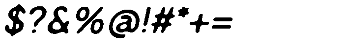 Balium Blur Regular Oblique Font OTHER CHARS
