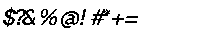 Balium Medium Oblique Bad Kerning Font OTHER CHARS