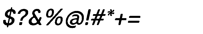 Balium Medium Oblique Font OTHER CHARS