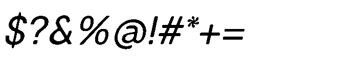 Balium Roman Oblique Font OTHER CHARS