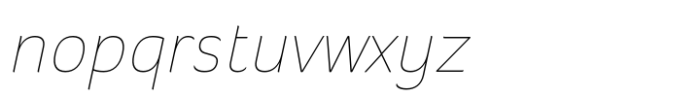 Banburi Thin Italic Font LOWERCASE