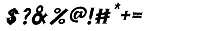 Bandaland Rough Italic Font OTHER CHARS