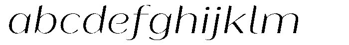 Bankins Expanded Bankins Extra Light Exp Slant Font LOWERCASE